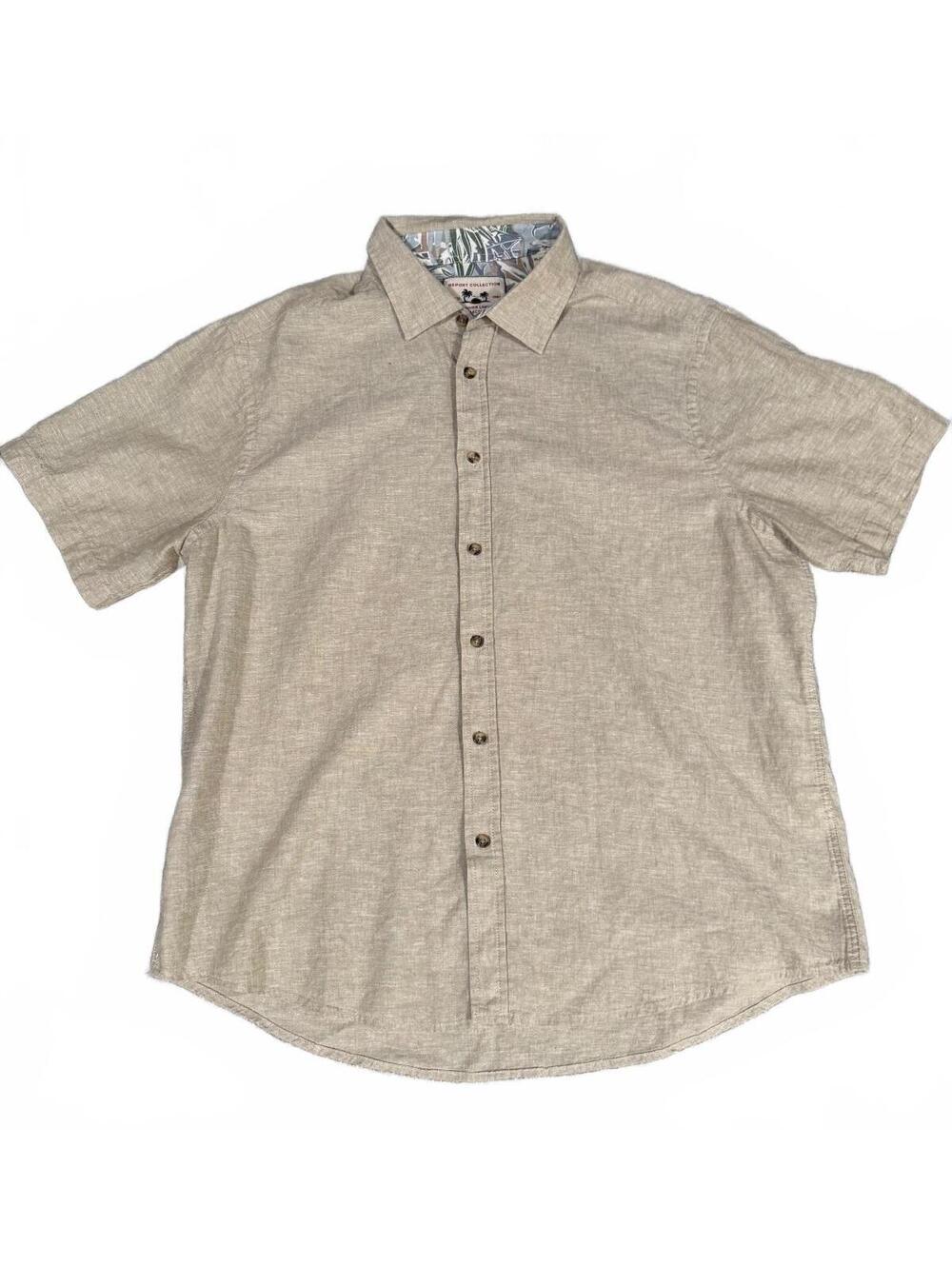 Report Collection Summer Linen Short Sleeve Shirt Tan size XL